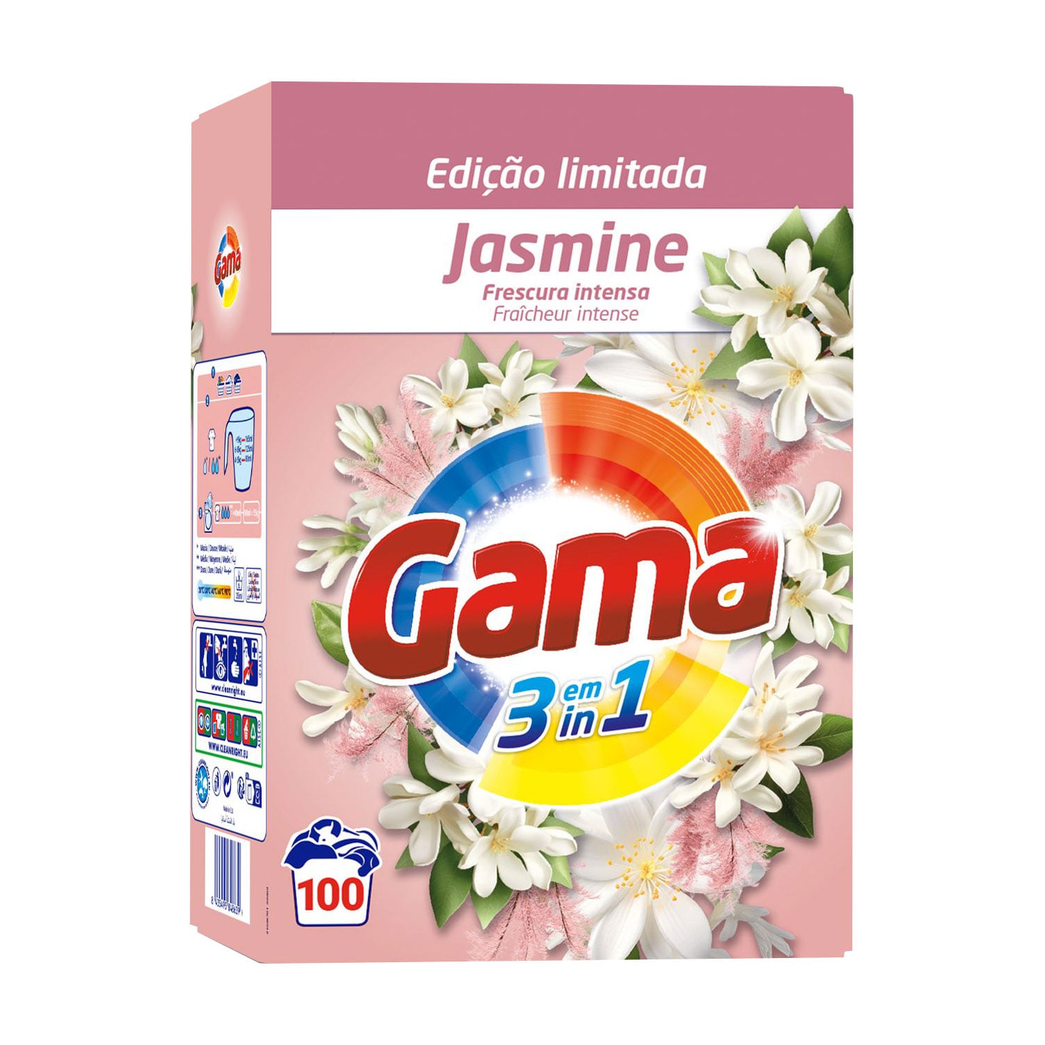Пральний порошок 3 в 1 Gama Jasmine, 100 циклів прання, 5.5 кг