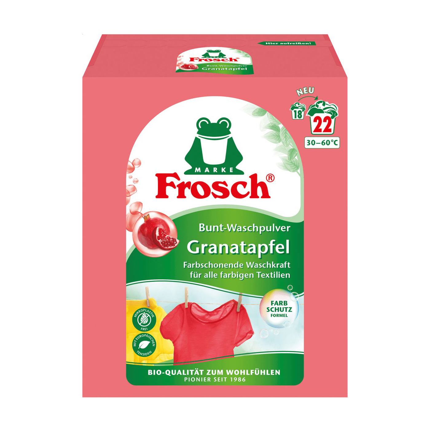 Пральний порошок-концентрат Frosch Гранат, 22 цикли прання, 1.45 кг