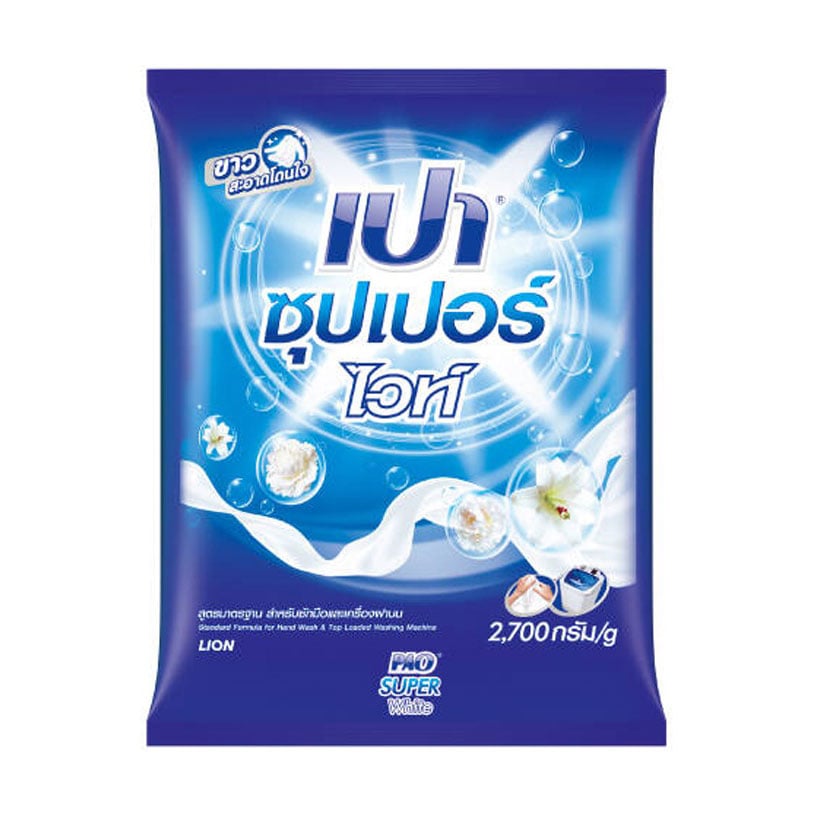 Пральний порошок Pao White для білої білизни, 18 циклів прання, 2.7 кг